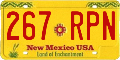 NM license plate 267RPN