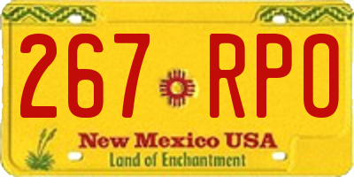 NM license plate 267RPO
