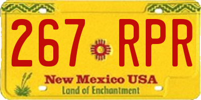 NM license plate 267RPR
