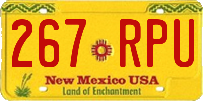 NM license plate 267RPU