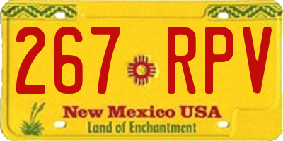 NM license plate 267RPV