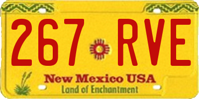 NM license plate 267RVE