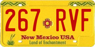 NM license plate 267RVF
