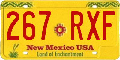 NM license plate 267RXF