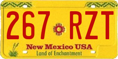 NM license plate 267RZT