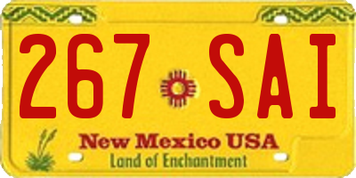 NM license plate 267SAI