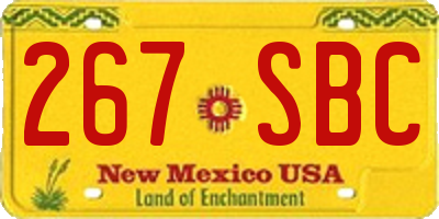 NM license plate 267SBC