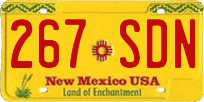NM license plate 267SDN
