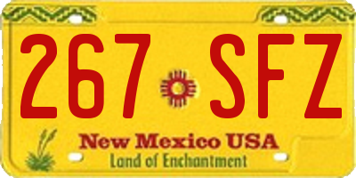 NM license plate 267SFZ
