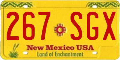 NM license plate 267SGX