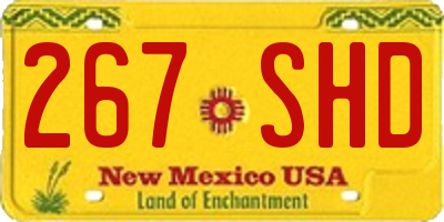 NM license plate 267SHD