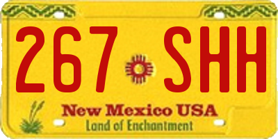 NM license plate 267SHH