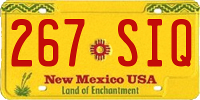 NM license plate 267SIQ