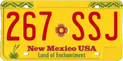 NM license plate 267SSJ