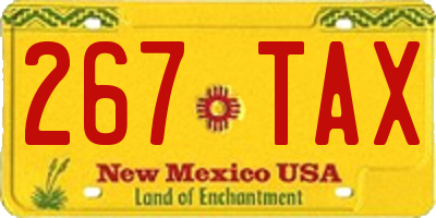 NM license plate 267TAX