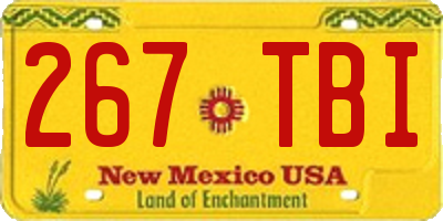 NM license plate 267TBI