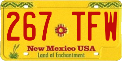 NM license plate 267TFW