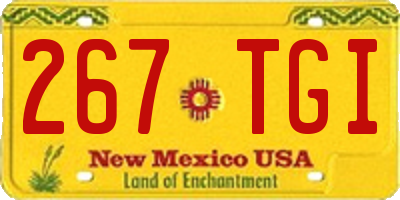 NM license plate 267TGI