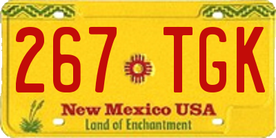 NM license plate 267TGK