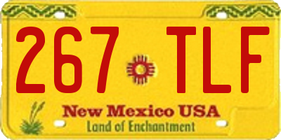NM license plate 267TLF