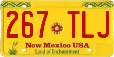 NM license plate 267TLJ