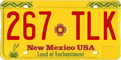 NM license plate 267TLK
