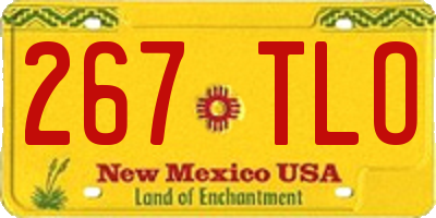 NM license plate 267TLO