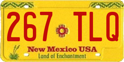 NM license plate 267TLQ