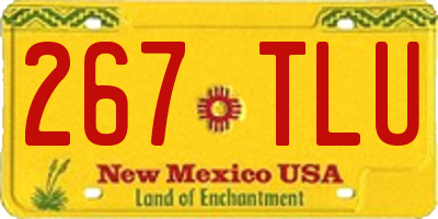 NM license plate 267TLU