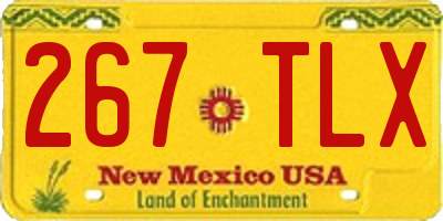 NM license plate 267TLX