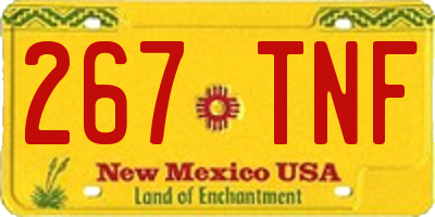 NM license plate 267TNF
