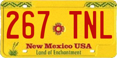 NM license plate 267TNL