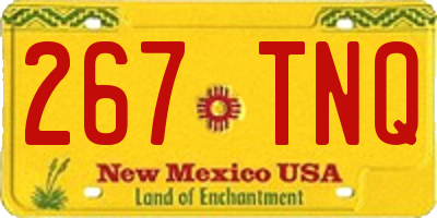 NM license plate 267TNQ