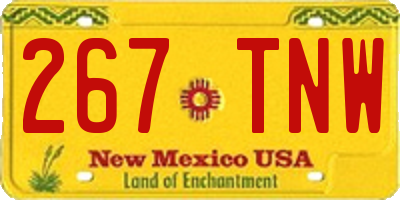 NM license plate 267TNW