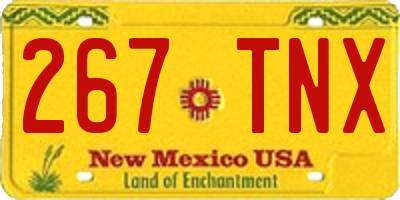 NM license plate 267TNX