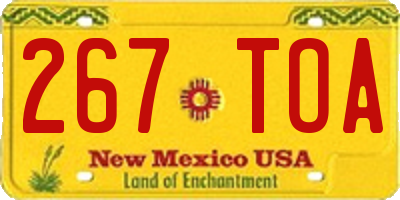 NM license plate 267TOA