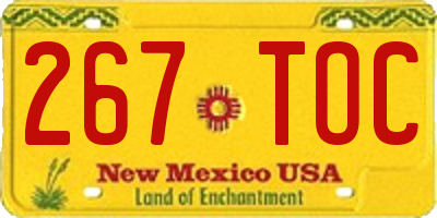 NM license plate 267TOC