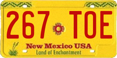 NM license plate 267TOE