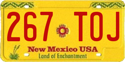 NM license plate 267TOJ