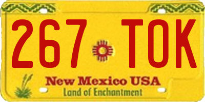 NM license plate 267TOK
