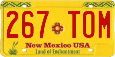 NM license plate 267TOM