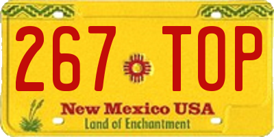 NM license plate 267TOP