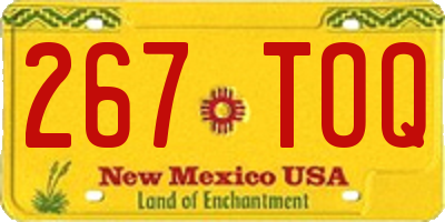 NM license plate 267TOQ