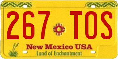 NM license plate 267TOS