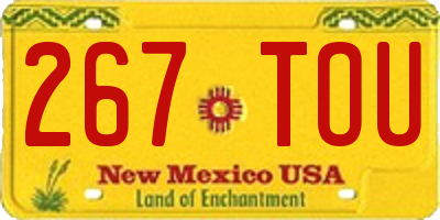 NM license plate 267TOU