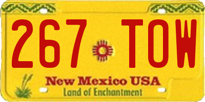 NM license plate 267TOW