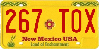 NM license plate 267TOX