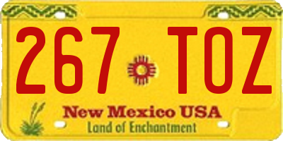 NM license plate 267TOZ