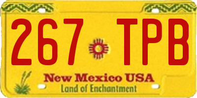 NM license plate 267TPB