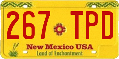 NM license plate 267TPD
